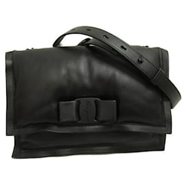 Salvatore Ferragamo-Leather Viva Bow Bag GG-21 1287-Other