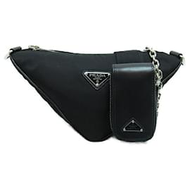 Autre Marque-Bolsa de ombro com corrente triangular Tessuto 1BH190VN2MRDLNF0002-Outro