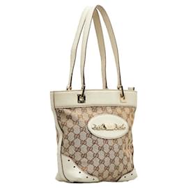 Gucci-Bolso tote de lona Gucci GG Bolso de lona 145994 en buen estado-Otro