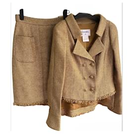 Chanel-Skirt suit-Beige,Golden
