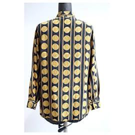 Gianni Versace-Gianni Versace Istante Vintage Seidenbarockgold Damenhemd Bluse Camisole-Golden