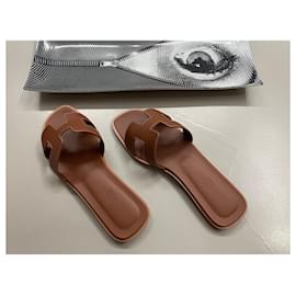 Hermès-Hermes Oran sandals new-Brown