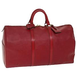 Louis Vuitton-Louis Vuitton Epi Keepall 50 Boston Bag Red M42967 Autenticação de LV 68419-Vermelho