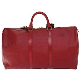 Louis Vuitton-Louis Vuitton Epi Keepall 50 Boston Bag Red M42967 Autenticação de LV 68419-Vermelho