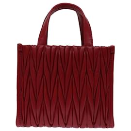 Miu Miu-Miu Miu Materasse Hand Bag Leather 2way Red 5BA277 auth 67619S-Red