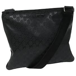 Gucci-GUCCI GG implementation Shoulder Bag Black 201446 auth 67825-Black