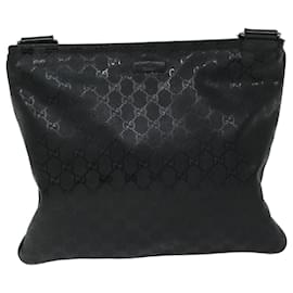Gucci-GUCCI GG implementation Shoulder Bag Black 201446 auth 67825-Black