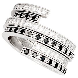 Dinh Van Rings, "Spiral", WHITE GOLD, diamonds and black diamonds. Other