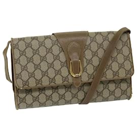 Gucci-GUCCI GG Supreme Shoulder Bag PVC Beige 904 02 050 Auth yk11071-Beige