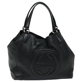 Gucci-GUCCI Soho Shoulder Bag Leather Black 282309 auth 68170-Black