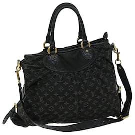 Louis Vuitton-LOUIS VUITTON Monogram Denim Neo Cabby MM Bag 2Way Black M95351 Auth yk11177-Black
