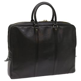 Louis Vuitton-LOUIS VUITTON Epi Porte Documentos Voyage Business Bag Black M54472 auth 68455-Preto