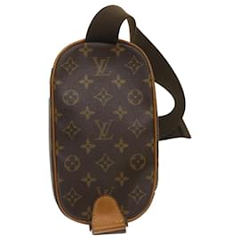 Louis Vuitton-Bolso de hombro tipo gange con bolsillo y monograma de LOUIS VUITTON M51870 LV Auth 60216-Monograma