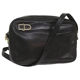 Christian Dior-Christian Dior Bandolera Cuero Negro Auth 68230-Negro