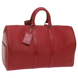 Louis Vuitton-Louis Vuitton Epi Keepall 45 Boston Bag Red M42977 LV Auth 68219-Red