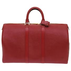Louis Vuitton-Louis Vuitton Epi Keepall 45 Boston Tasche Rot M42977 LV Auth 68219-Rot