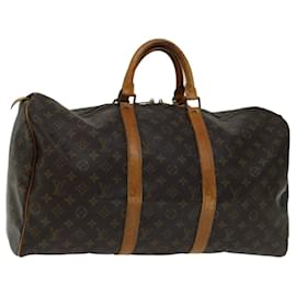 Louis Vuitton-Louis Vuitton Monogram Keepall 50 Borsa Boston M41426 LV Aut 51387-Monogramma