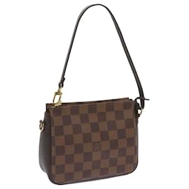 Louis Vuitton-Bolsa de maquiagem LOUIS VUITTON Damier Ebene Trousse N51982 LV Auth ep3324-Outro