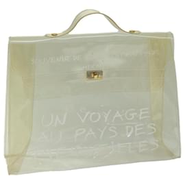 Hermès-HERMES Vinyle Kelly Sac à Main Vinyle Clair Authentique 68037-Autre