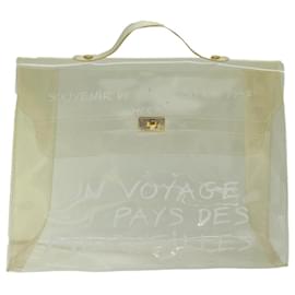 Hermès-Bolsa de mão HERMES Vinil Kelly transparente vinil transparente 68037-Outro