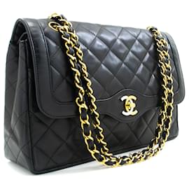 Chanel-CHANEL Paris Limited Chain Shoulder Bag Black Quilted lined Flap-Black