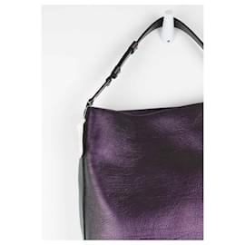Lancel-Leather shoulder bag-Purple