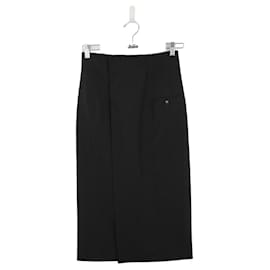 Jean Paul Gaultier-wrap wool skirt-Black