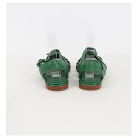 Chanel-Sapatos de sandália de couro-Verde