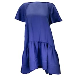 Autre Marque-Vestido swing azul Kalita com costas abertas-Azul
