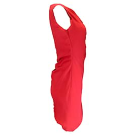 Autre Marque-Vestido de crepé sin mangas con volantes en rojo de Valentino-Roja