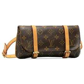 Louis Vuitton-Brown Louis Vuitton Monogram Pochette Marelle PM Belt Bag-Brown