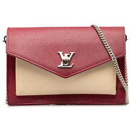Louis Vuitton-Red Louis Vuitton MyLockMe Chain Pochette Shoulder Bag-Red