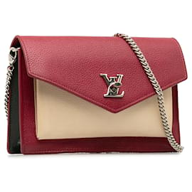 Louis Vuitton-Rote Louis Vuitton MyLockMe Pochette-Schultertasche mit Kettenverschluss-Rot