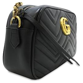 Gucci-Black Gucci Mini GG Marmont Crossbody Bag-Black