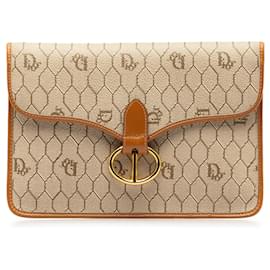 Dior-Brown Dior Honeycomb Pouch-Brown