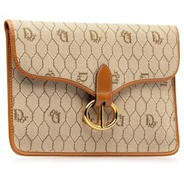 Dior-Brown Dior Honeycomb Pouch-Brown