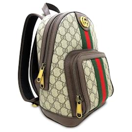 Gucci-Brown Gucci Small GG Supreme Ophidia Backpack-Brown
