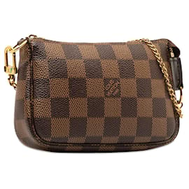 Louis Vuitton-Bolso de hombro Louis Vuitton Damier Ebene Mini Pochette Accessoires marrón-Castaño