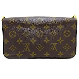 Louis Vuitton-Brown Louis Vuitton Monogram Pochette Felicie Crossbody Bag-Brown