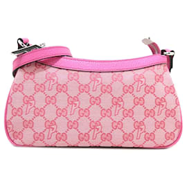 Gucci-Mini bolsa rosa Gucci x Palace GG-P em lona meia-lua-Rosa