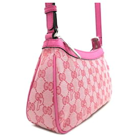 Gucci-Mini sac demi-lune en toile rose Gucci x Palace GG-P-Rose