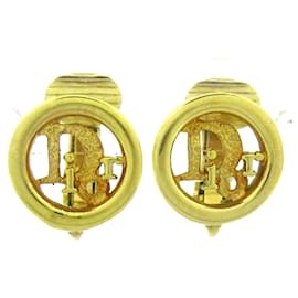 Dior-Goldene Clip-Ohrringe mit Dior-Logo-Golden