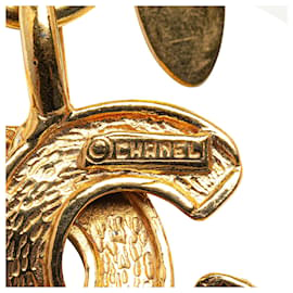 Chanel-Collar con colgante Chanel CC de oro-Dorado