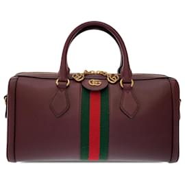 Gucci-Red Gucci Leather Ophidia Satchel-Red
