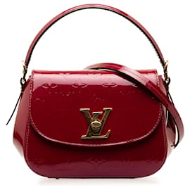 Louis Vuitton-Bolso satchel rojo Louis Vuitton Vernis Pasadena con monograma-Roja