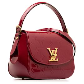 Louis Vuitton-Bolso satchel rojo Louis Vuitton Vernis Pasadena con monograma-Roja