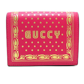 Gucci-Cartera plegable rosa Gucci Guccy Sega-Rosa