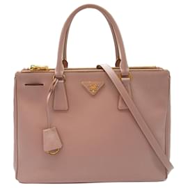 Prada-Bolso satchel con cremallera y forro Prada Saffiano Lux Galleria rosa-Rosa