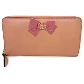 Gucci-Brown Gucci GG Marmont Bow Long Wallet-Brown