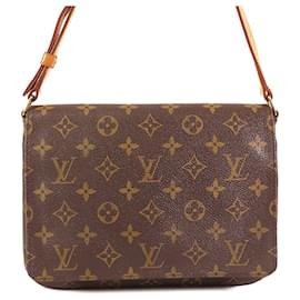 Louis Vuitton-Bolso bandolera con correa larga Louis Vuitton Musette Tango con monograma marrón-Castaño
